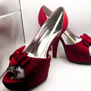 Michaelangelo Maribelle (Guava) Red Satin heels